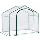 6' x 3' x 5' Portable Walk-in Greenhouse, PVC Cover, Steel Frame Garden Hot House, Zipper Door, Top Vent for Flowers, Vegetables, Saplings, Clear