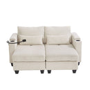 Convertible Chaise Lounge Sofa Chair With USB Ports, Cup Holders, Phone Holder And Storage by HouseOfZazla