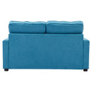 59.4" Loveseat Sofa with Pull-Out Bed Modern Upholstered Couch with Side Pocket for Living Room Office, Blue