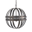 4 - Light Galvanized Chandelier, Hanging Light Fixture with Adjustable Chain for Kitchen Dining Room Foyer Entryway, Bulb Not Included