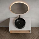 Floating Bathroom Vanity With Glossy Round Vessel Sink