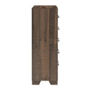 5 Drawer Chest With Casual Style - Brown