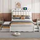 Storage Platform Bed, With 2 Big Drawers, Trundle, One Set Of Sockets & USB Ports by Unique Piece Furniture