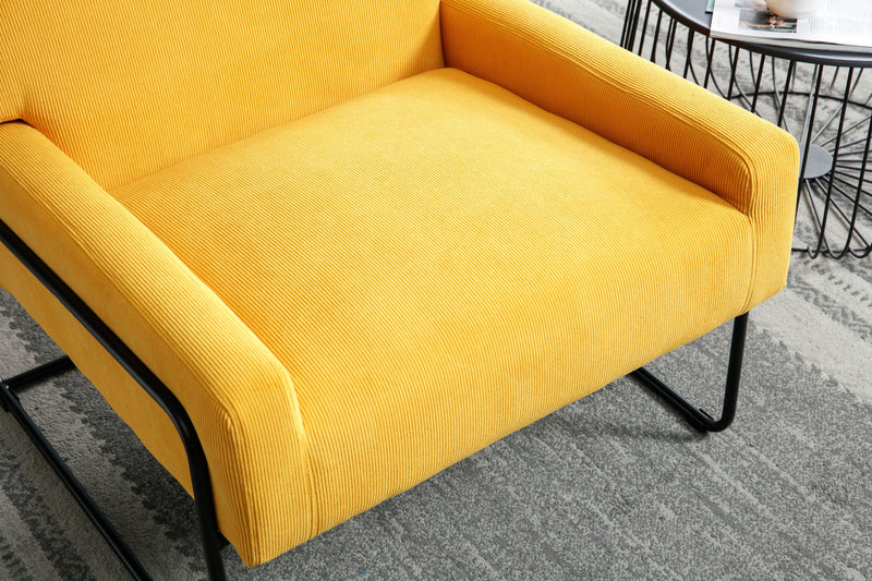 Accent Chair - Modern Industrial Slant Armchair with Metal Frame - Premium High Density Soft Single chair for Living Room Bedroom