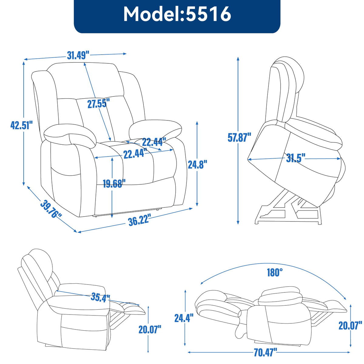 Dual Motor Electric Recliner Chair, photo 3 of 10