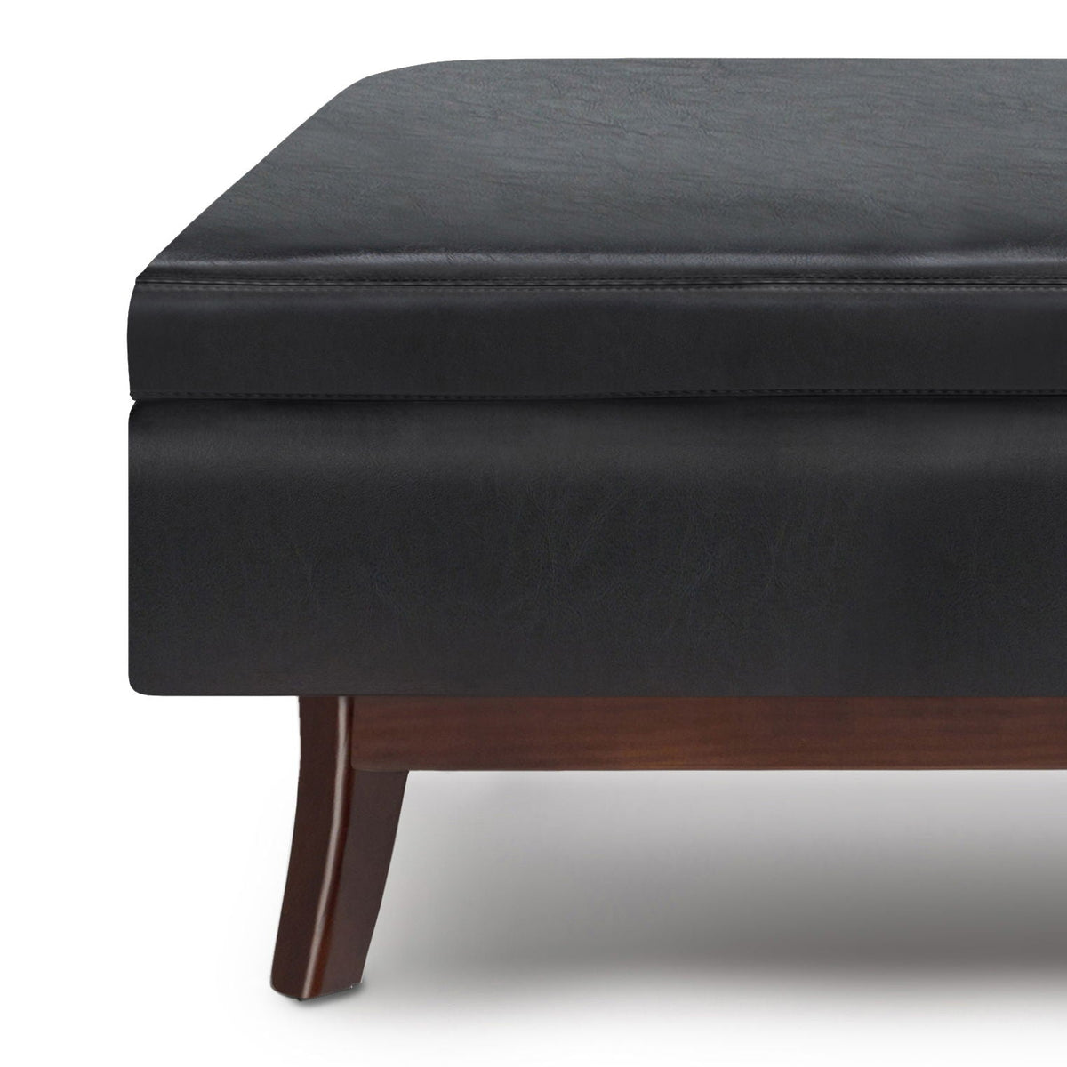 Owen - Rectangular Storage Ottoman - Midnight Black, photo 2 of 8
