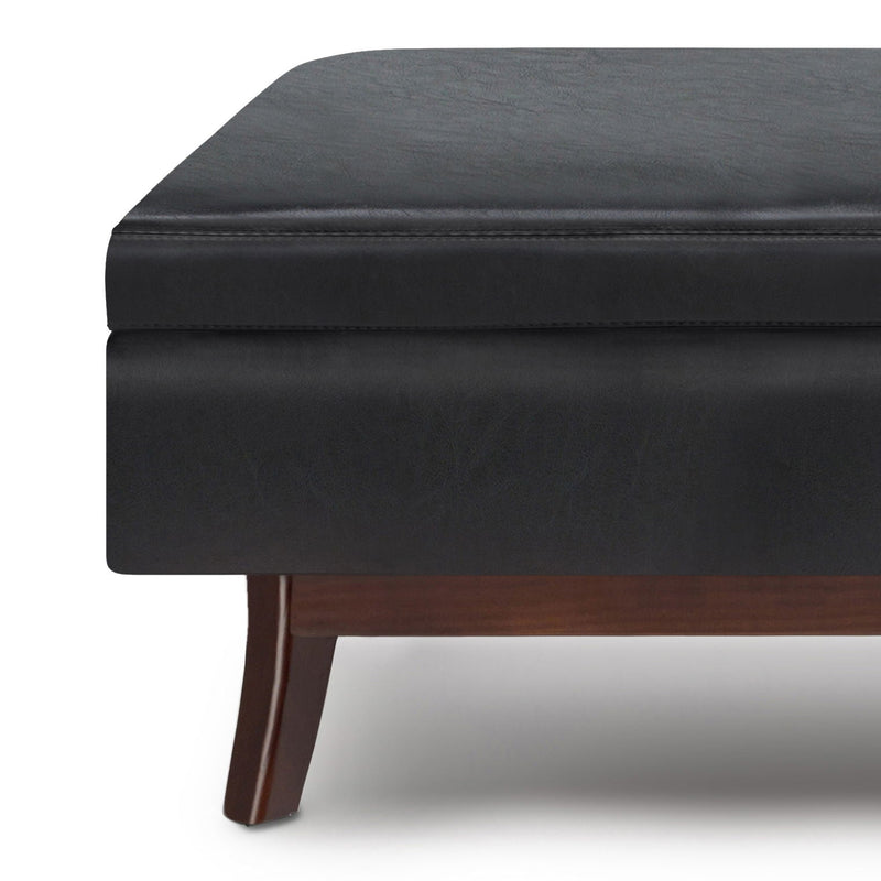 Owen - Rectangular Storage Ottoman - Midnight Black, photo 2 of 8
