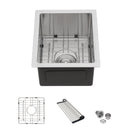 13" Undermount Kitchen Sink 16 Gauge Single Bowl - Brushed Nickel by HouseOfZazla