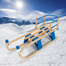 Folding Snowsled Portable Steering Slider with Pulling Ropes and Metal Rails by LJGDeals