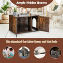 Wooden Hidden Cabinet Cat Furniture with Divider-Coffee by LJGDeals