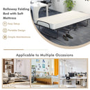 Rollaway Folding Bed with Memory Foam Mattress and Sturdy Metal Frame Made in Italy