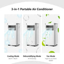 8000 BTU 3-in-1 Portable Air Conditioner with Remote Control-White by LJGDeals