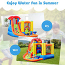6-in-1 Water Park Bounce House for Outdoor Fun with Blower and Splash Pool by LJGDeals