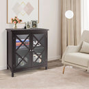 Freestanding Kitchen Buffet Cabinet with Glass Doors and Adjustable Shelf by LJGDeals