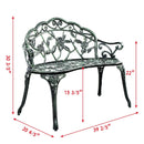 Outdoor Cast Aluminum Patio Bench Antique Rose by LJGDeals