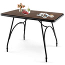 43 x 27.5 Inch Industrial Style Dining Table with Adjustable Feet-Rustic Brown