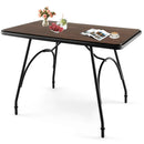 43 x 27.5 Inch Industrial Style Dining Table with Adjustable Feet-Rustic Brown by LJGDeals