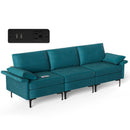 Large 3-Seat Sofa Sectional with Metal Legs and 2 USB Ports for 3-4 people by LJGDeals