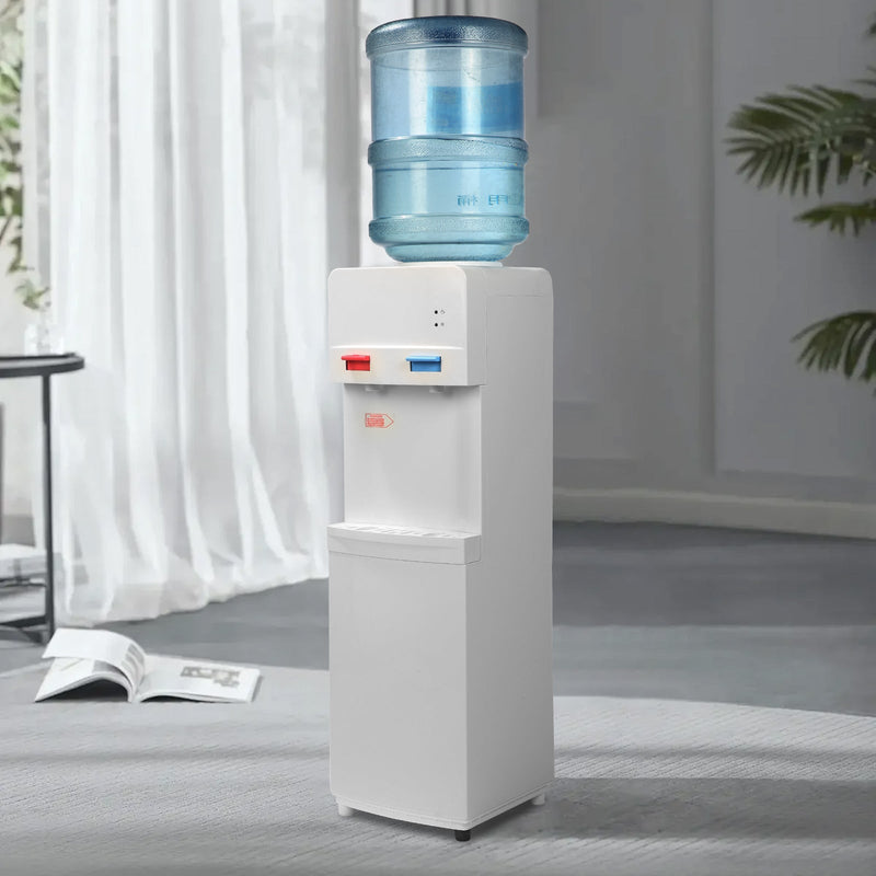 3-5 Gallon Top Loading Water Dispenser Cooler Hot and Cold with Child Safety Lock, ETL Listed, White