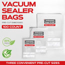 200 Count 11x16 Vacuum Sealer Bags - Textured on Both Sides, 7.5 Mil Thickness