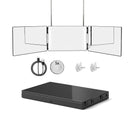 3 Way Mirror with LED Lights for Hair Cutting, 360 Degree Trifold Mirror with Height Adjustable Hooks