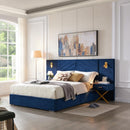 Comfortable Upholstered Bed With Vertical Channel Tufted Wingback Headboard by HouseOfZazla