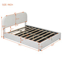 Walker Edison | Teddy Full Size Upholstered Platform Bed with Hydraulic Storage