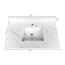 37-inch Quartz Bathroom Vanity Top with Undermount Single Bowl by HouseOfZazla