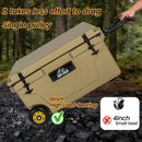 65 Quart Khaki Cooler, Ultra-Tough Hard Shell Ice Chest by HouseOfZazla