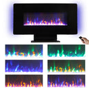 36 Inch Curved Front Electric Fireplace, Freestanding or Wall Mounted Electric Fireplace with Adjustable Flame Color & Remote Control