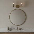Regal - Double Light Vanity With Clear Ribbed Satin - Antique Brass / Clear by Unique Piece Furniture