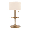 Toriano - Contemporary Adjustable Barstool With Swivel With Rounded T Footrest (Set of 2)
