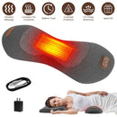 3 In 1 Electric Lumbar Massager Support Pillow Plug-in Memory Foam Lower Back Massager with Heat Vibration Airbag Stretching Adapter for Pain Relief