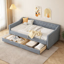 Twin Size Daybed with Drawers Upholstered Tufted Sofa Bed