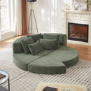 Semi Circular 2 In 1 Sofa Bed With Neck Pillow And Throw Pillows by HouseOfZazla