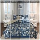 7 Piece Cotton Sateen Comforter Set Coral Cal King