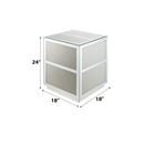 Noralie - 18" End Table With Faux Diamonds - Mirrored