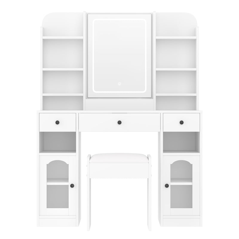 43.2" Vanity Desk with LED Mirror and Lights, photo 10 of 10