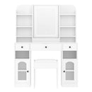 43.2" Vanity Desk with LED Mirror and Lights