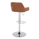 Daniella - Contemporary Adjustable Barstool With Swivel With Rounded Rectangle Footrest (Set of 2) by HouseOfZazla