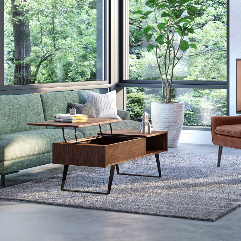 Lowry - Lift Top Coffee Table - Distressed Charcoal Brown, photo 2 of 11