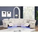 Lacrosse - Power Reclining Sectional Sofa & Bluetooth Speakers, LED Lights, Console Storage, Cup Holders And USB Charging - Beige by HouseOfZazla