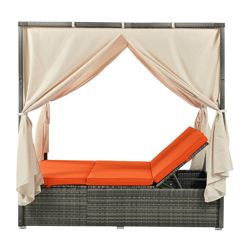 Adjustable Sun Bed With Curtain,High Comfort,With 3 Colors