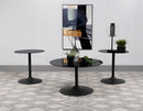 Ganso 3-piece Round Glass Top Coffee and End Table Set Black