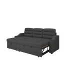 83.5" Convertible Sleeper Combo Sofa, Convertible Sofa Bed Polyester Pullout Bed with Storage Recliner and Cup Holder for Living Room, Tight Spaces