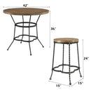 Qamar - 5 Piece Counter Height Table Set - Walnut & Antique Black by Unique Piece Furniture