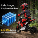 24V Electric Motocross Ride-On Motorcycle for Kids Ages 5-12