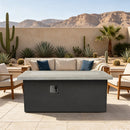 Outdoor 60-Inch Rectangular Dark Grey Concrete Fire Pit Table