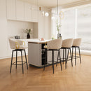 30 inch Dining Chairs Set of 4 Modern style 360°Swivel Bar Chairs with simple design, comfortable high stools, and flexible dining chairs suitable for bars, restaurants,Velvet Bar Chair Beige