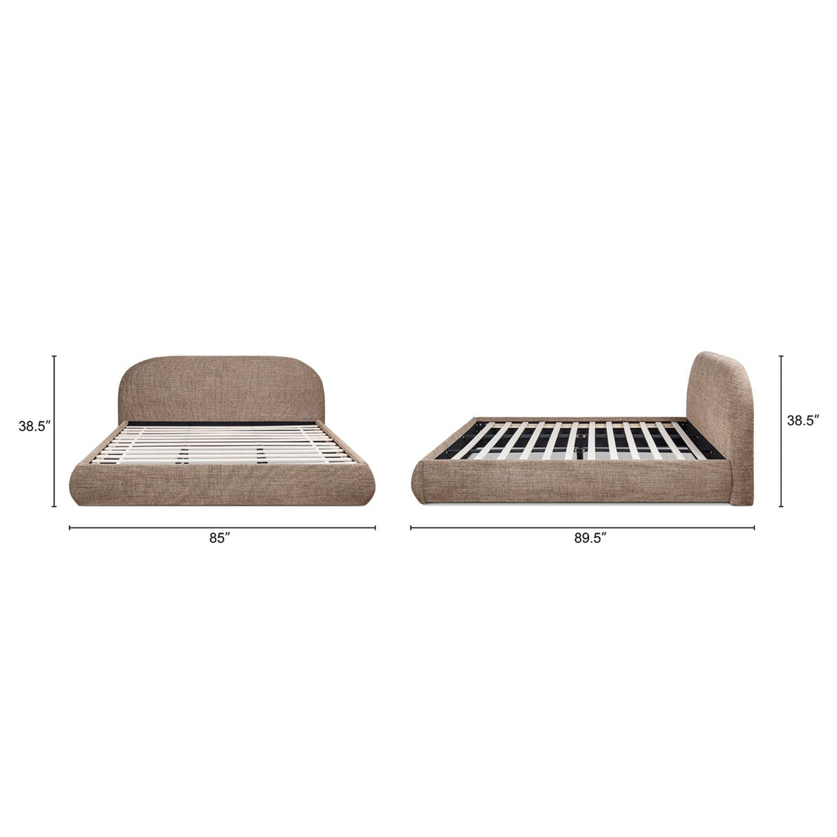 Archie Puffy Grounded - Upholstered Platform Bed, photo 8 of 40